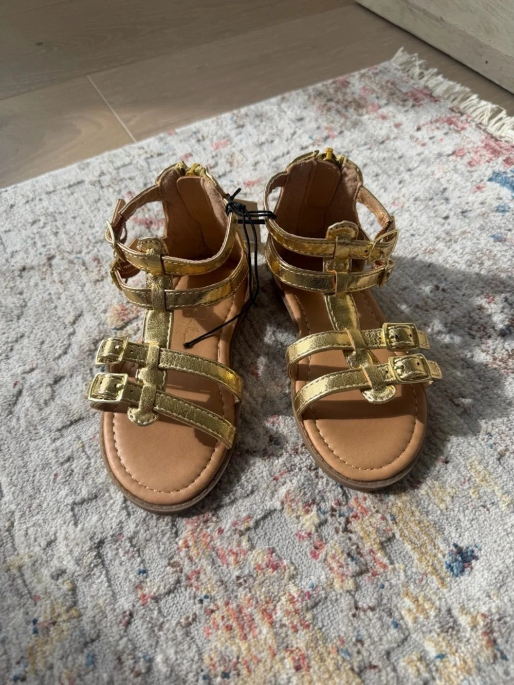 Toddler Nicole Miller Gold Strappy Sandals - size 8
